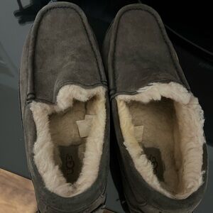 UGG Dark Gray Loafers with Cream Lining